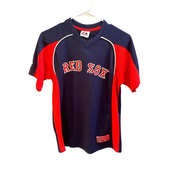 Red Sox Unisex Mesh Jersey T-Shirt, EUC, Sz Youth Large (14) - Picture 1 of 8